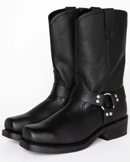 Men's Black Harness Boot - 11 Inch Tall