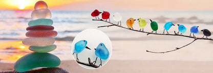 Sea Glass Birds Decor Coastal Love Notes