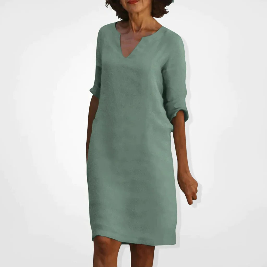 Summer Dress With V-Neck