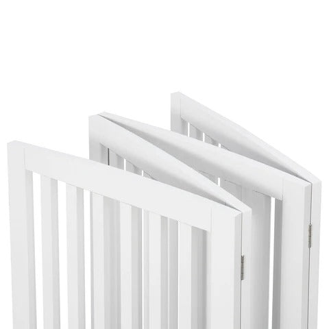 Premium Tall Retractable Wooden Indoor Dog Gate