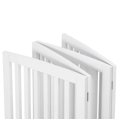 Premium Tall Retractable Wooden Indoor Dog Gate