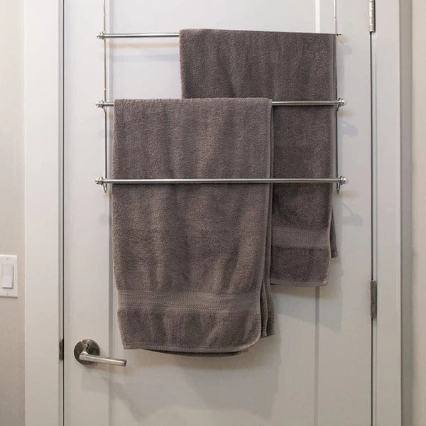 Over The Door Bathroom Towel Bar Rack Holder