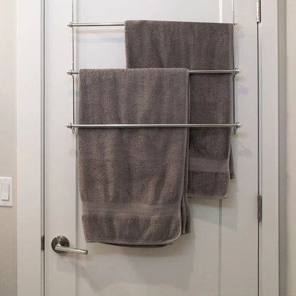 Over The Door Bathroom Towel Bar Rack Holder