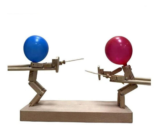 Wooden fencing puppets game