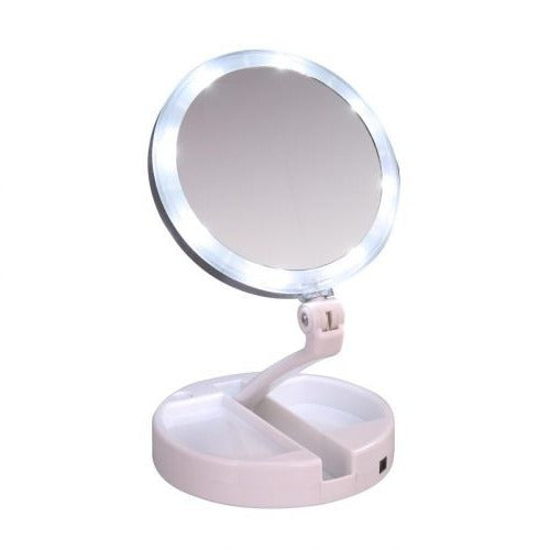 LED Folding Vanity Mirror