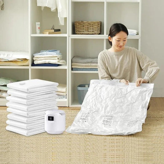 Durable Electric Vacuum Compression Bag - 75% More Storage!