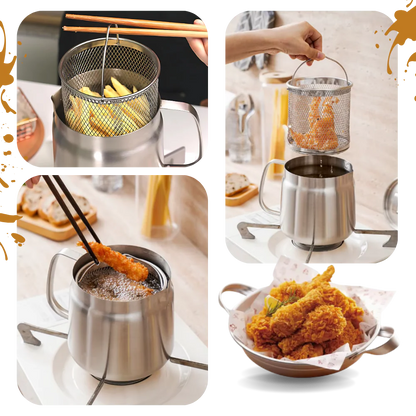 2-in-1 Stainless Steel Deep Frying Pot