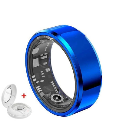Titanium smart ring for men and women, designed to monitor blood pressure and track health metrics. Stylish and multifunctional.