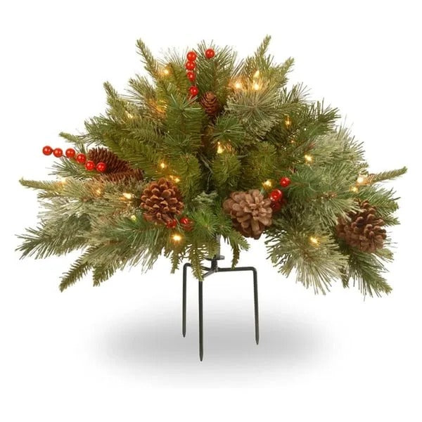 Pre-lit Artificial Christmas Tree Feel Real Urn Filler