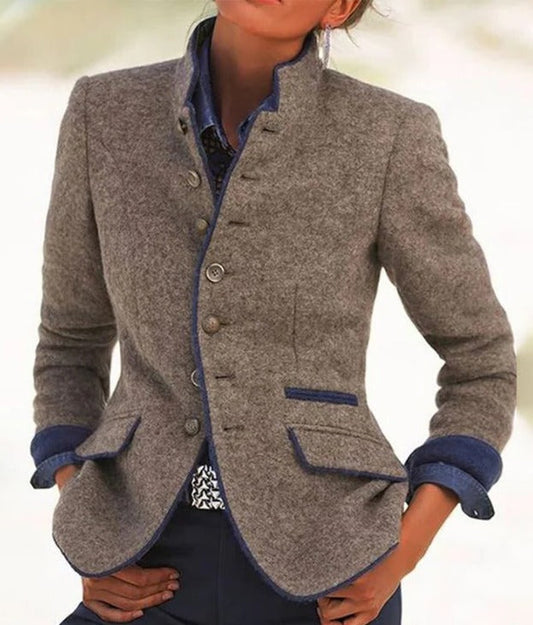 Elegant solid color women's jacket