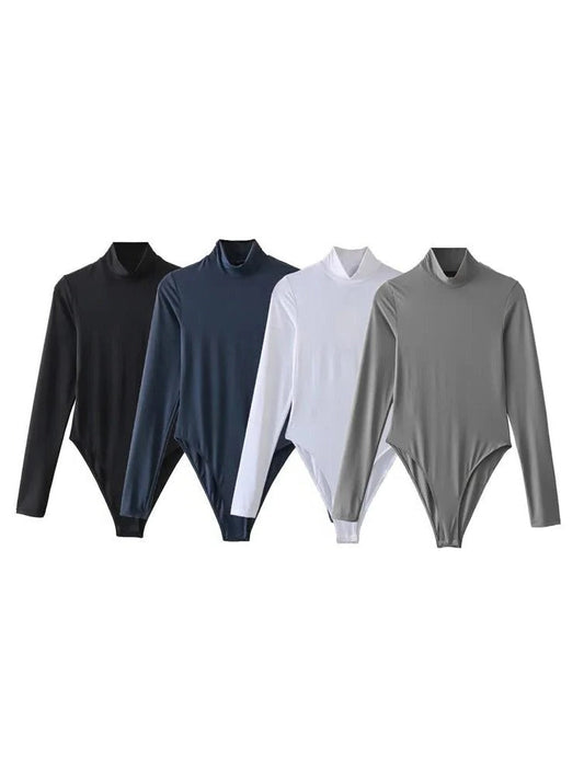 Long Sleeve Bodysuit - Turtleneck Collar