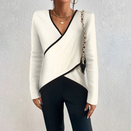 Ivory V-neck sweater