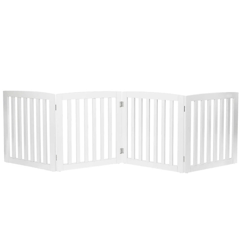 Premium Tall Retractable Wooden Indoor Dog Gate