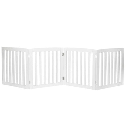 Premium Tall Retractable Wooden Indoor Dog Gate