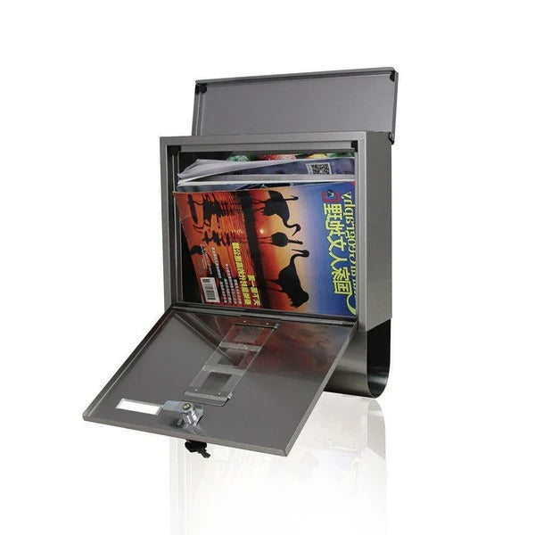 Large Heavy Duty Wall Mounted Vertical Home Metal Lockable Mailbox