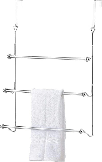 Over The Door Bathroom Towel Bar Rack Holder