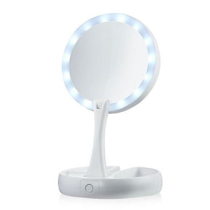 LED Folding Vanity Mirror