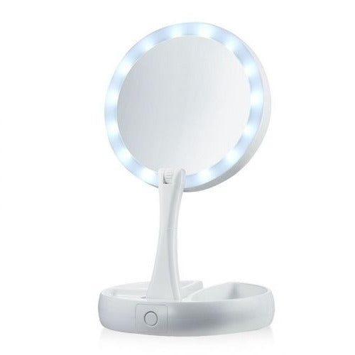 LED Folding Vanity Mirror
