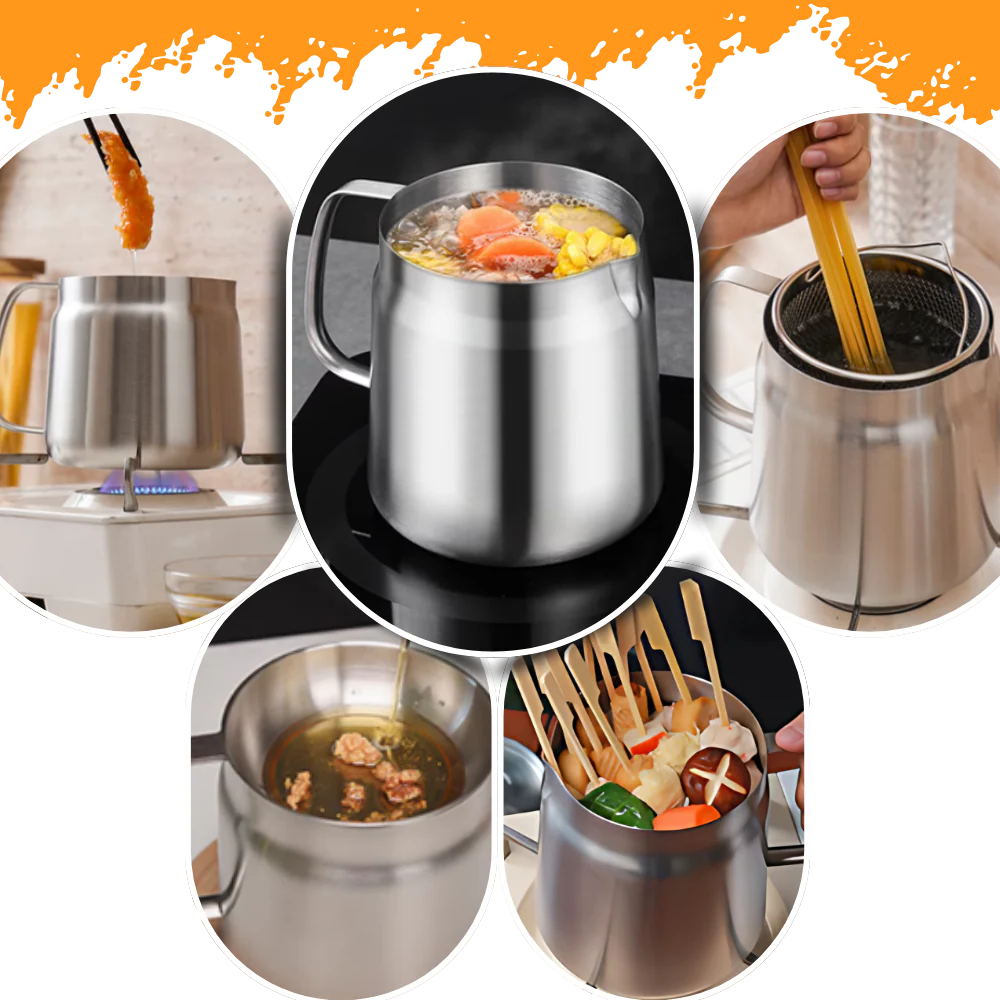 2-in-1 Stainless Steel Deep Frying Pot