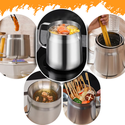 2-in-1 Stainless Steel Deep Frying Pot