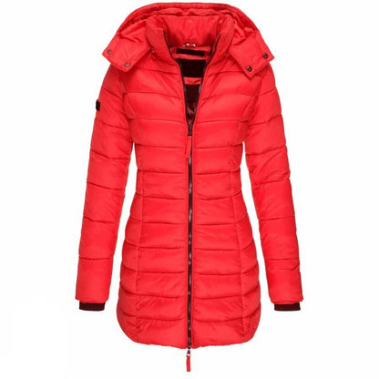 Comfortable down jacket with hood and zipper