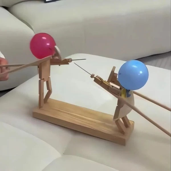 Wooden fencing puppets game