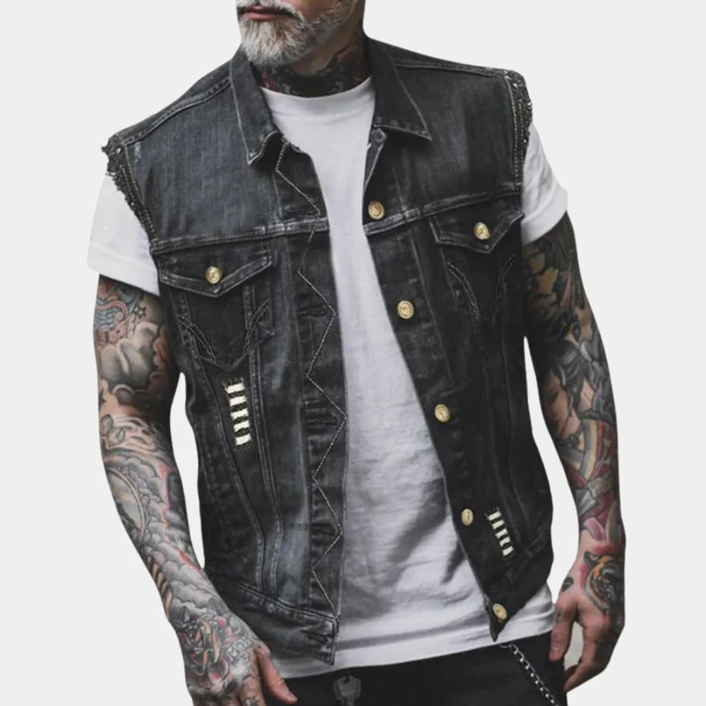 Retro Denim Vest For Men