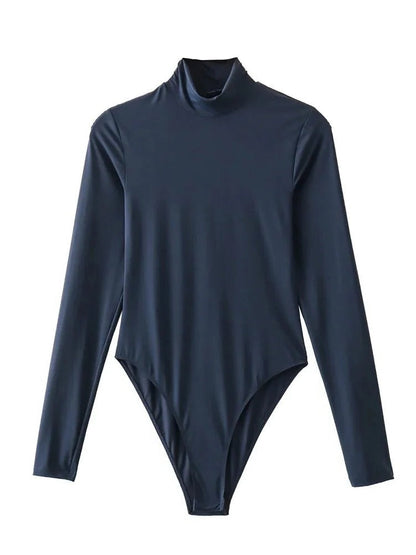 Long Sleeve Bodysuit - Turtleneck Collar