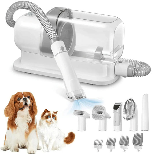 Low-Noise Dog Grooming Vacuum with Full Pet Hair Clippers & Brush Kit | Large 2.3L Capacity
