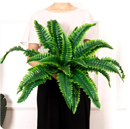 UV Resistant Lifelike Artificial Boston Fern For Outdoors