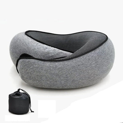 Snail Style Memory Foam Travel Curved Neck Pillow - U-shaped, Portable, Adjustable Support Neck Brace Pillow