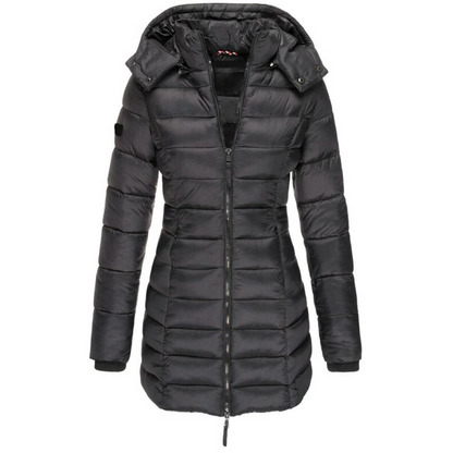 Comfortable down jacket with hood and zipper