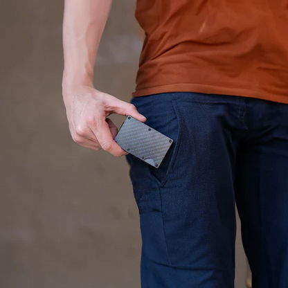 RFID Blocking Men's Carbon Fiber Metal Wallet