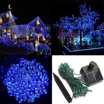 17-Meter String of 100 Led Solar-Powered Fairy Lights