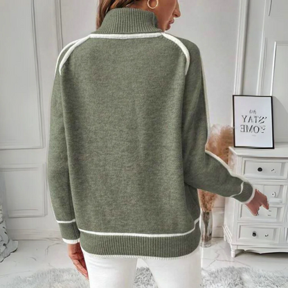 Luxurious Olive Green Knitted Sweater