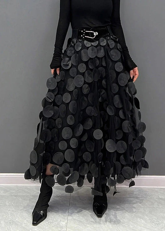 Chic Skirt Made Of Polka Dot and Tulle Patchwork