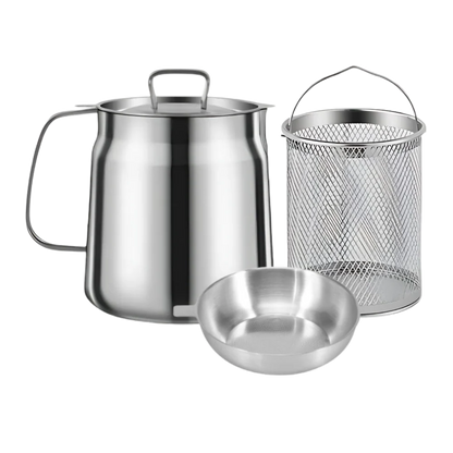 2-in-1 Stainless Steel Deep Frying Pot