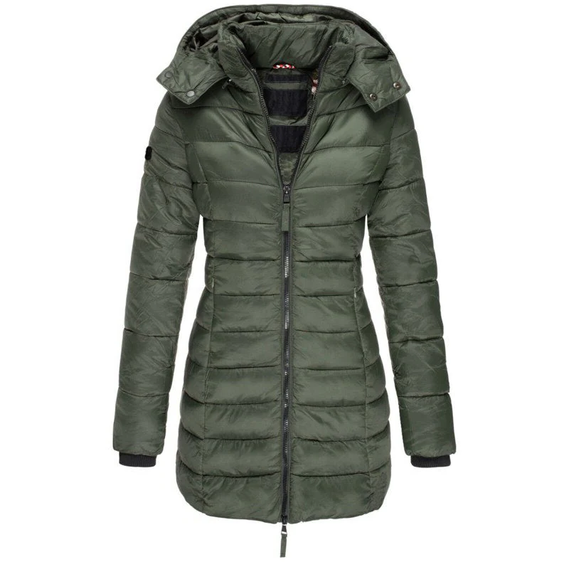 Comfortable down jacket with hood and zipper