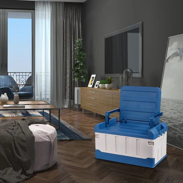 Spacious Indoor / Outdoor Collapsible Trunk Storage Bin Container With Seat