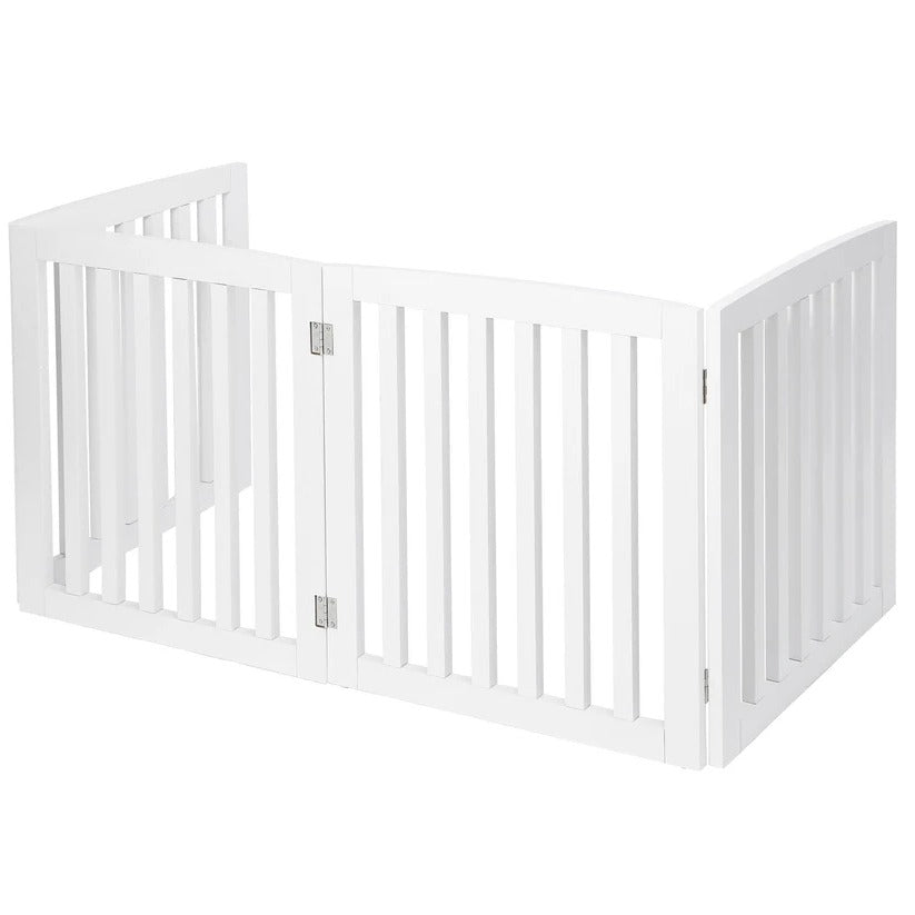 Premium Tall Retractable Wooden Indoor Dog Gate