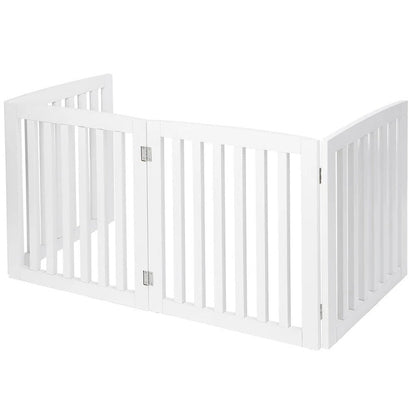 Premium Tall Retractable Wooden Indoor Dog Gate