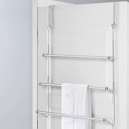 Over The Door Bathroom Towel Bar Rack Holder