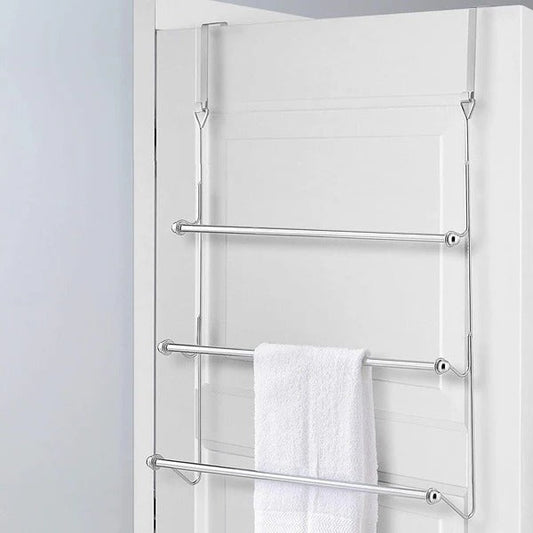 Over The Door Bathroom Towel Bar Rack Holder