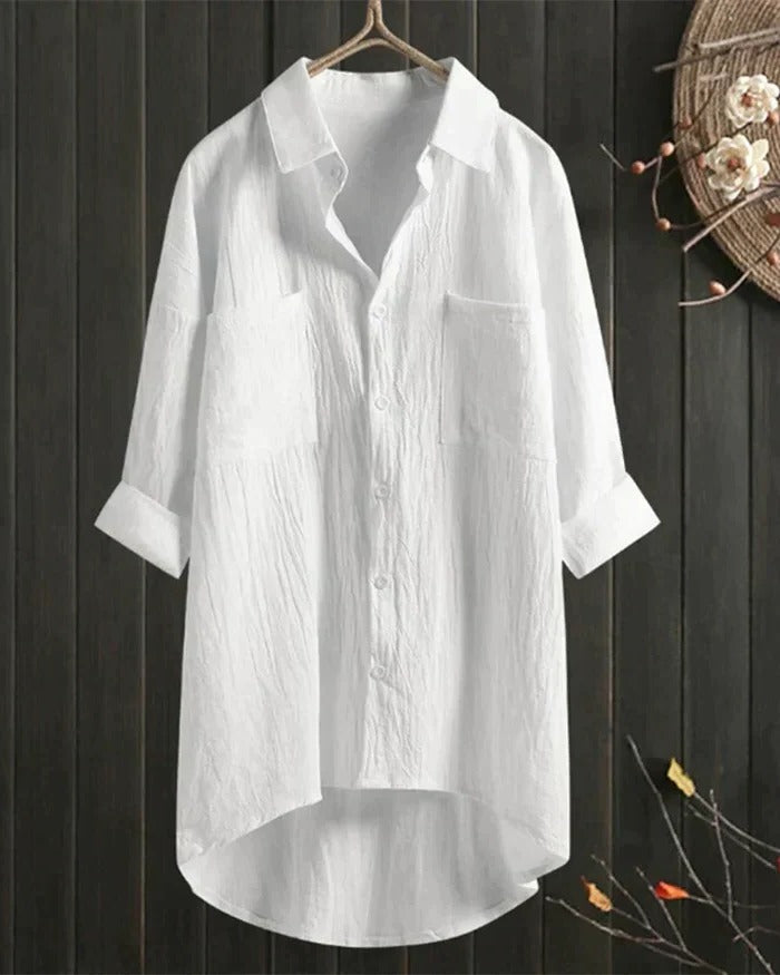 Women's White Linen Blouse