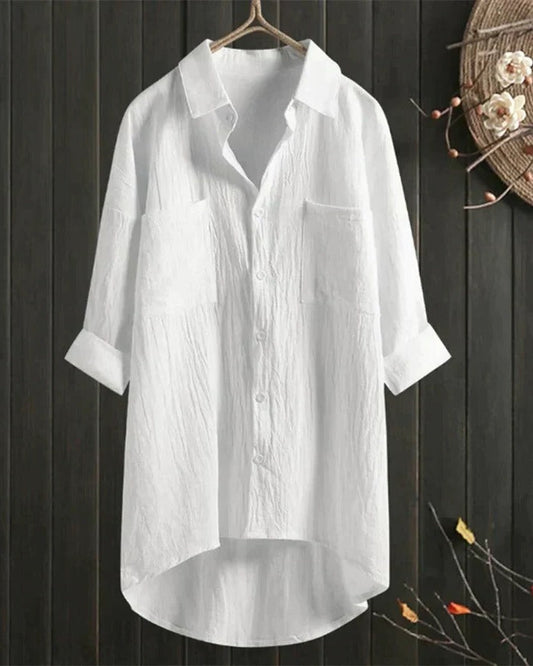 Women's White Linen Blouse