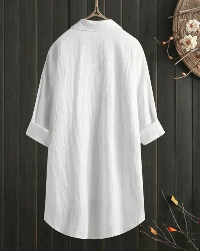 Women's White Linen Blouse