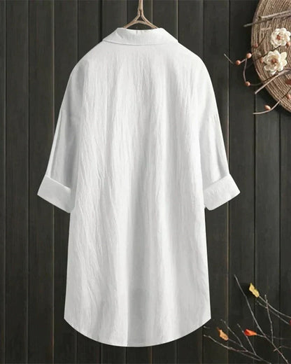 Women's White Linen Blouse