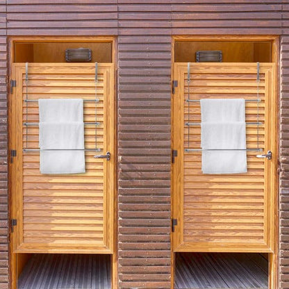 Over The Door Bathroom Towel Bar Rack Holder