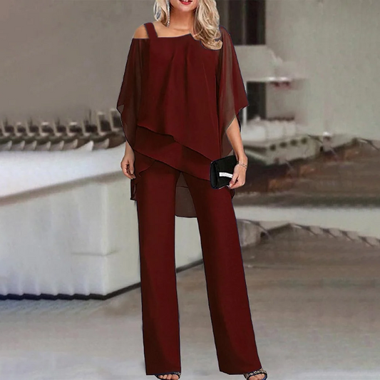 Women's Two-Piece Set| Elegant two-piece set with cold shoulder