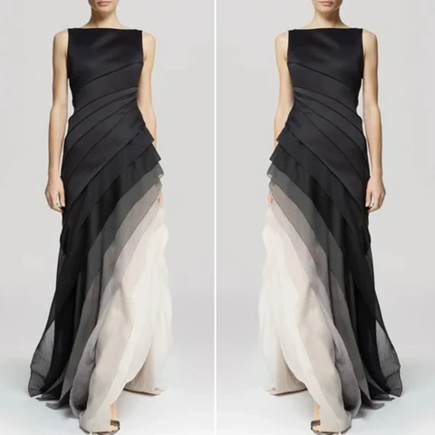 Elegant layered ombre dress